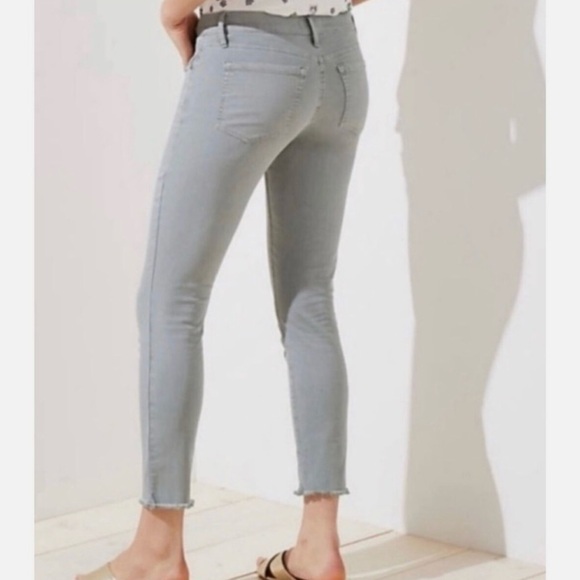 Loft Tie Dye Raw Hem Skinny Jeans Gray Size Medium 10/30 - Picture 2 of 7